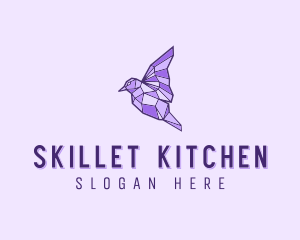 Purple Geometric Bird logo design