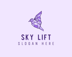 Purple Geometric Bird logo design