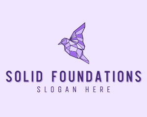 Purple Geometric Bird logo design