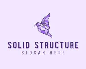 Purple Geometric Bird logo design