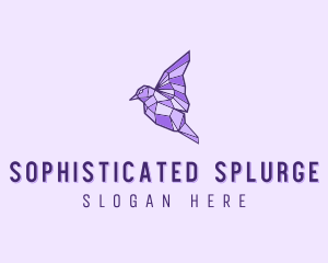 Purple Geometric Bird logo design