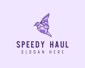 Purple Geometric Bird logo design