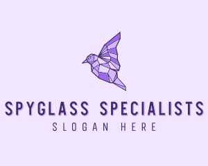 Purple Geometric Bird logo design