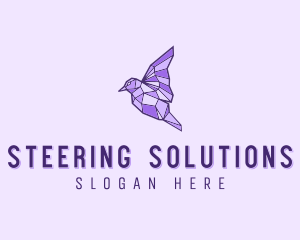 Purple Geometric Bird logo design