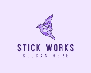 Purple Geometric Bird logo design