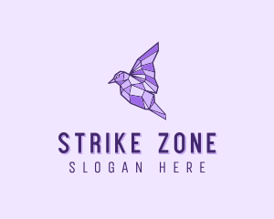 Purple Geometric Bird logo design