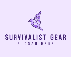 Purple Geometric Bird logo design