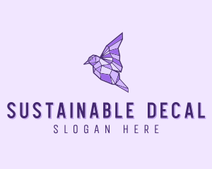 Purple Geometric Bird logo design