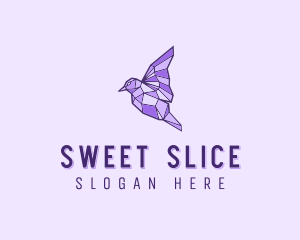 Purple Geometric Bird logo design