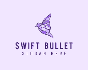 Purple Geometric Bird logo design