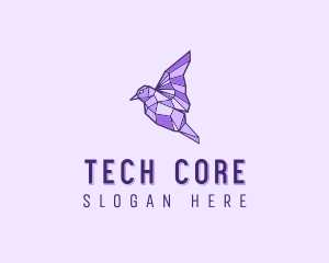 Purple Geometric Bird logo design