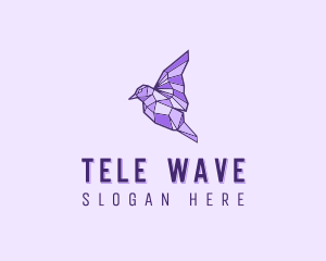 Purple Geometric Bird logo design