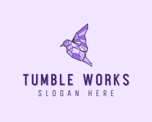 Purple Geometric Bird logo design