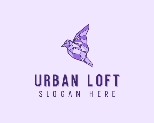 Purple Geometric Bird logo design