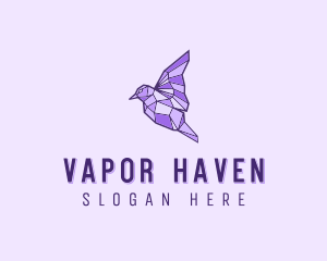 Purple Geometric Bird logo design