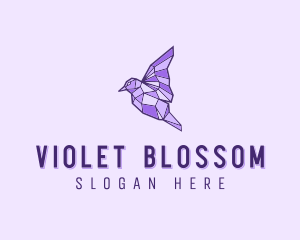 Purple Geometric Bird logo design