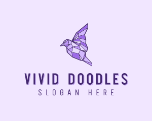 Purple Geometric Bird logo design