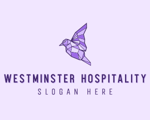 Purple Geometric Bird logo design