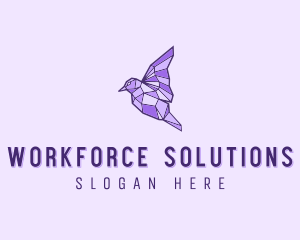 Purple Geometric Bird logo design