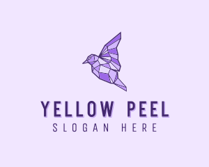 Purple Geometric Bird logo design