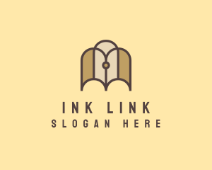 Notary Ink Pen Book logo design