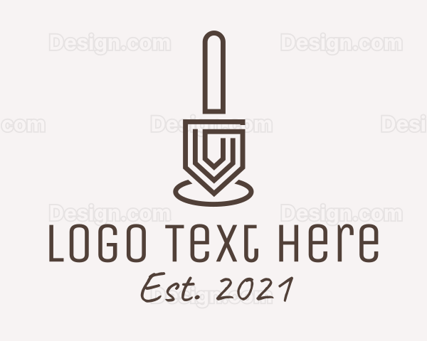 Brown Minimalist Trowel Logo