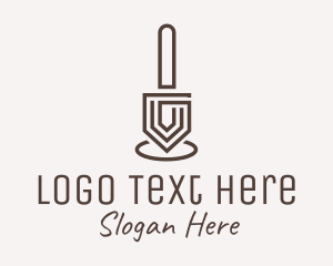 Brown Minimalist Trowel  Logo