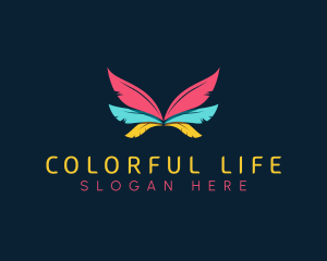 Colorful Feather Wing logo design