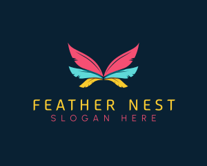 Colorful Feather Wing logo design