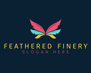 Colorful Feather Wing logo design