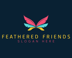 Colorful Feather Wing logo design