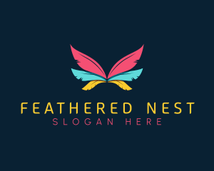 Colorful Feather Wing logo design