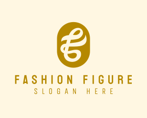 Cursive Gold Letter F logo design