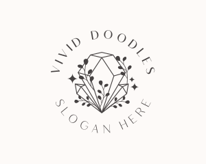 Whimsical Crystal Diamond logo design