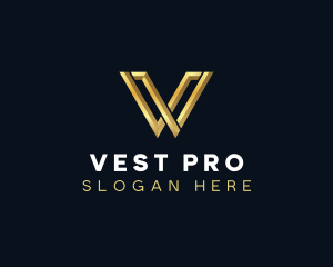 Professional Business Letter V logo design