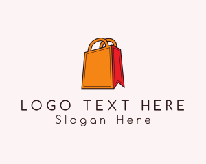 Shopping - Orange Shopping Bag logo design