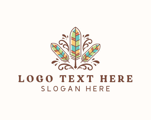 Boho Feather Quill Pen logo