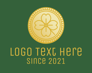 Leaf - Clover Leaf Coin logo design