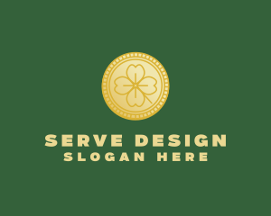 Clover Leaf Coin  logo design