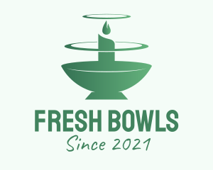 Green Candle Bowl  logo design