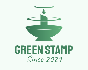 Green Candle Bowl  logo design