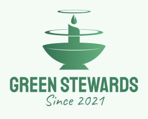 Green Candle Bowl  logo design