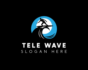 Wave Surfing Sport logo design