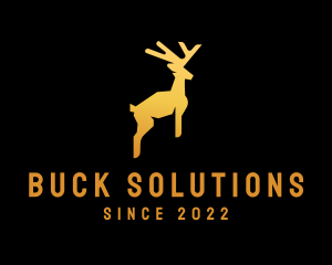 Gold Hopping Deer logo design