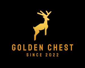 Gold Hopping Deer logo design