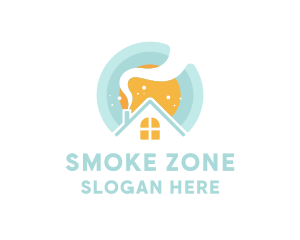 Sun House Roof Smoke logo design