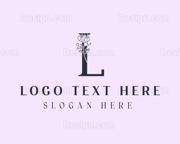 Organic Flower Letter L Logo