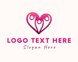 Heart - Family Group Support logo design