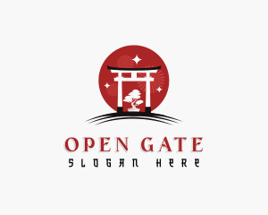 Oriental Gate Arc Landmark logo design