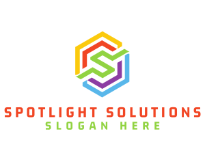 Rainbow Polygon S logo design